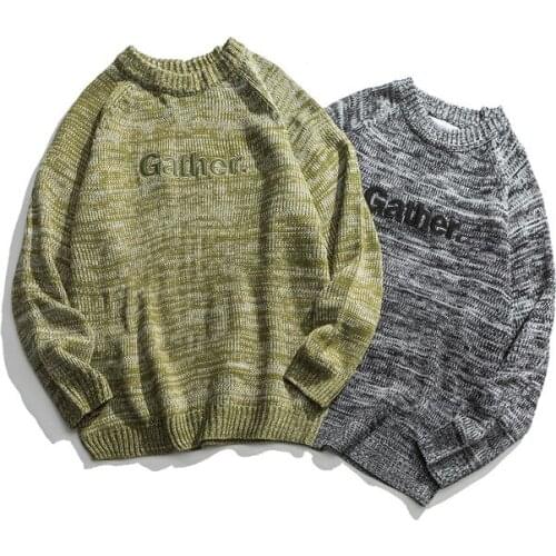 Simple Korean Version of The East Gate Autumn Couple Bf Sweater Mens and Womens 2020 New Literary Port Style Knitwear
