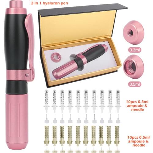 High Pressure Hyaluronic Acid Pen Anti Wrinkle Lifting Lip Tattoo Tips Hyaluron Gun Atomizer Hyaluronic Pen 0.3ml & 0.5ml Head