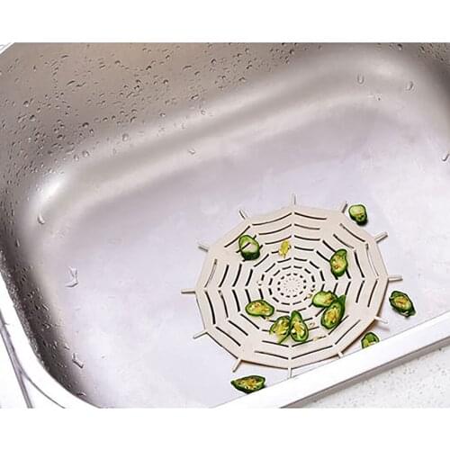 4PCS Justdolife Kitchen Sink Strainer Spider Web Bathroom Drain Protector Hair Catcher Bathroom Floor Drain Cover Strainer
