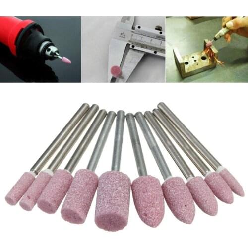 10pcs/set 1/8inch Mini Shank Abrasive Mounted Stone Polish Grinding Wheel Rotary Tools