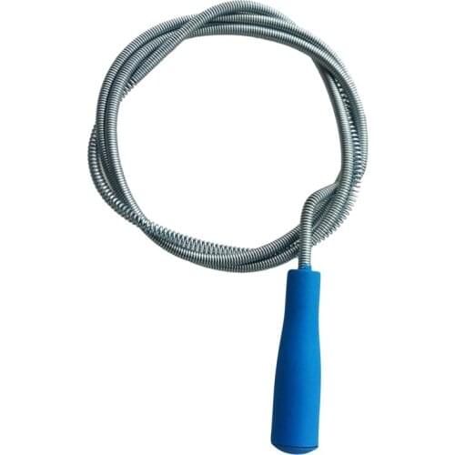 Blue Plastic Grip Snake Spring Pipe Rod Sink Drain Cleaner Unblocker 63"