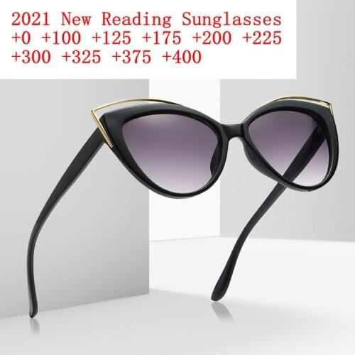 Vintage Fashion 2021 New Ladies Reading Sunglasses Reader Men Women Retro Cat Eye Sun Reading Glasses NX