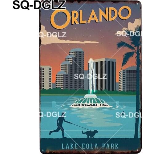 [SQ-DGLZ] Orlando Metal Sign Vintage Tin Sign Plaque Decor For Home Wall Bar Decor Art Painting Metal Bar Decor