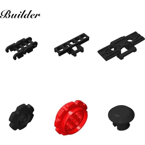 Little Builder 10pcs MOC Technology Part Tracks and Track Wheels Building Blocks DIY Toys 24375 3873 8323 57520 3711 57519