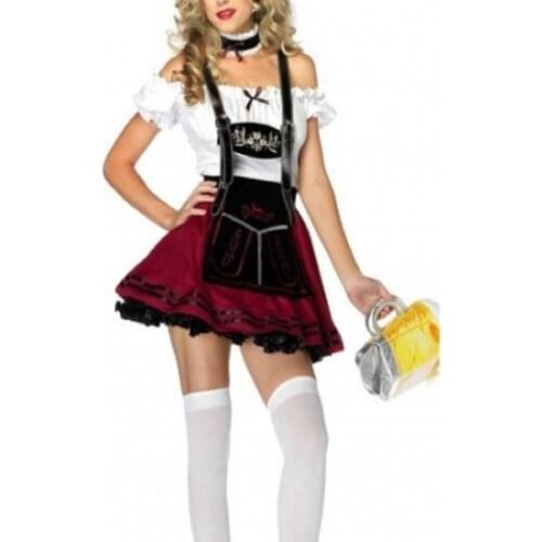 FREE SHIPPING High Quality 2015 In Stock Hot instyles walson fancy dress ZT8903 Beer Maid Wench Costume Oktoberfest S-3XL