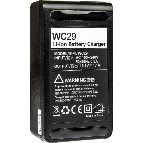 Godox C29 Battery AC Power Charger Pocket Flash WB29 battery The Power Adapter+Power Cord(US/EU/UK/AU) Kit For Godox AD200