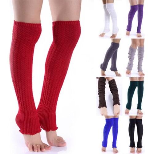 1pair Leg Warmers Woman Long Stockings Popular Hemp Flowers Knitting Step Foot Winter Warm Stocking Fashion