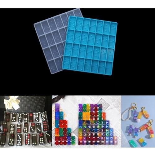 1pcs Crystal Epoxy Resin Game Mold DIY Making Tools Dominoes Casting Silicone Mould DIY Resin Crafts Jewelry Making Tools