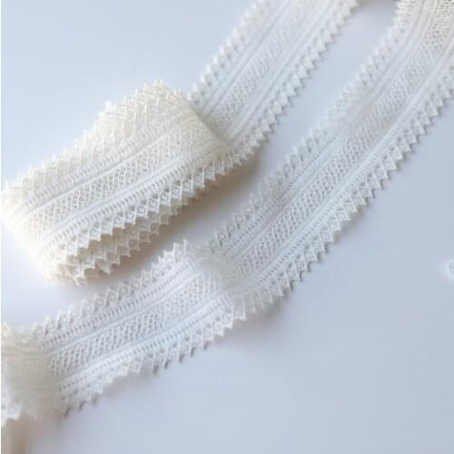 10 Meters 4CM Thin Elastic Lace Stretch Lace Trim Wave Edge Elastic Lace Trim Ribbon Sewing Craft DIY Garment Home Decoration