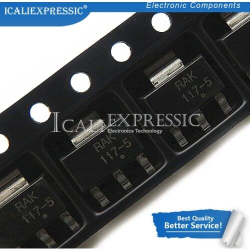 10PCS NCP1117ST50T3G NCP1117 1117-5 SOT-223 5V new original In Stock