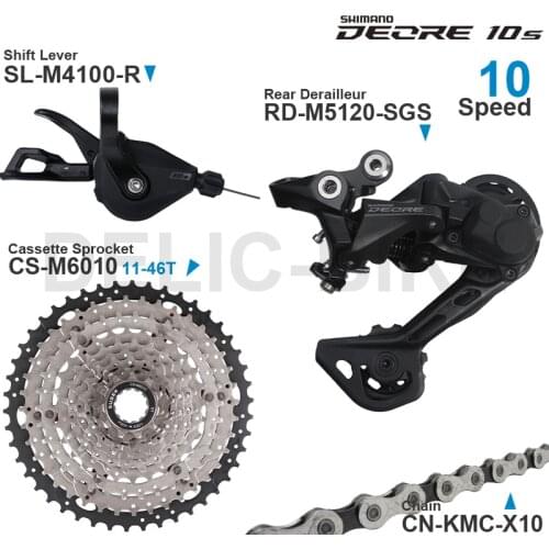 SHIMANO DEORE 10 speed Groupset include M4100 Shifter M5120 Rear Derailleur SUNSHINE Cassette 42T and KMC-X10 Chain Original