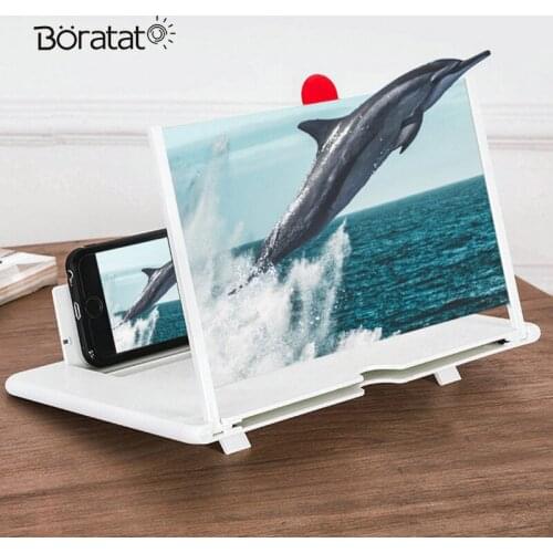 12 Inch 3D Mobile Phone Screen Amplifier HD Video Magnifying Glass Stand Bracket Video Folding Phone Holder