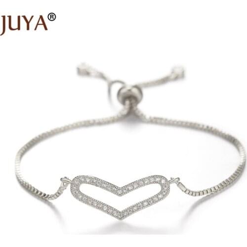 2019 New Fashion Womens Jewelry Rhinestone Hollow Heart Bracelet Adjustable Chain Handmade Bracelet Femme Gift Mujer Pulseras