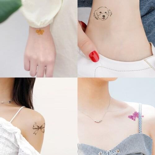 30pcs/set Waterproof Temporary Tattoo Colorful Flamingo Dog Cat Unicorn Flower Fake Tattoos Body Art Hand Stickers Women Kids