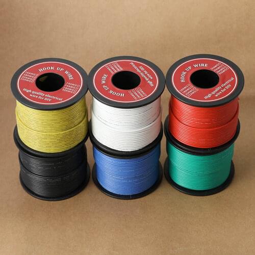 38m 18AWG UL1007 PVC Stranded Tinned Copper Wire, Hook Up Wire Flexible 34 Gauge 300V Electric Cable for General Application DIY