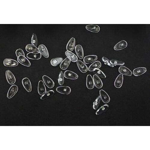50 Pairs Pack Silicone Clear Sunglasses Glasses Eyeglass Anti-Slip Screw On Oval Nose Pads Eyewear Accessories Parts