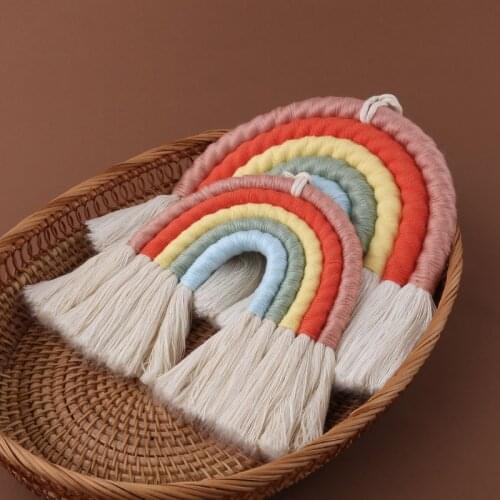 Home Decoration Accessories Rainbow Handmade Weaving Ornament Nordic Fresh Simple Kid Room Wall Hanging