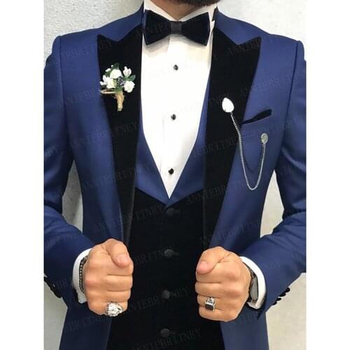Business Formal Men Suits Solid Blazer Pants Vest Marriage Tuxedo Male 3 Piece Suit Men Terno Wedding Suit Slim Fit 2021