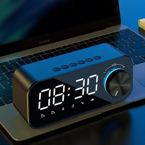 Bluetooth Speaker Alarm Clock Wireless Mini High Volume Heavy Bass Luminous Multi-function Home Desktop Small Stereo