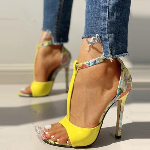 High Heels Sandals For Women Summer Sexy Club Shoes Women PU Leather Sandals 2020 New