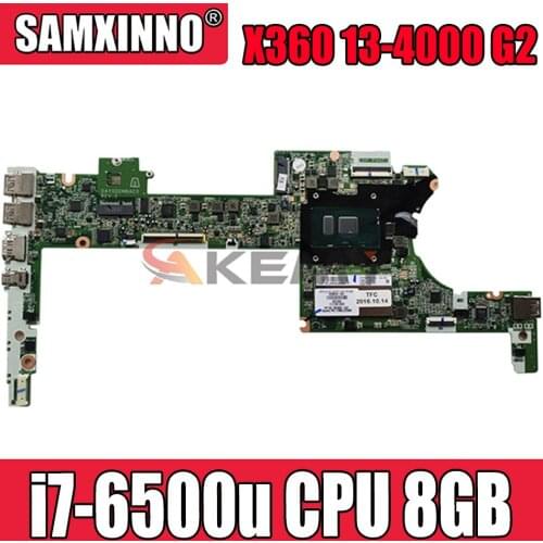 For HP Spectre X360 13-4000 G2 Laptop Motherboard 828825-601 With SR2EZ i7-6500u CPU 8GB RAM DAY0DDMBAE0 100% Tested Fast Ship