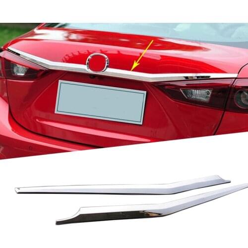 For Mazda 3 Axela Sedan 4dr 2014 2015 2016 2017 2018 Chrome Rear Trunk Lid Cover Tailgate Door Handle Trim Garnish Molding Strip