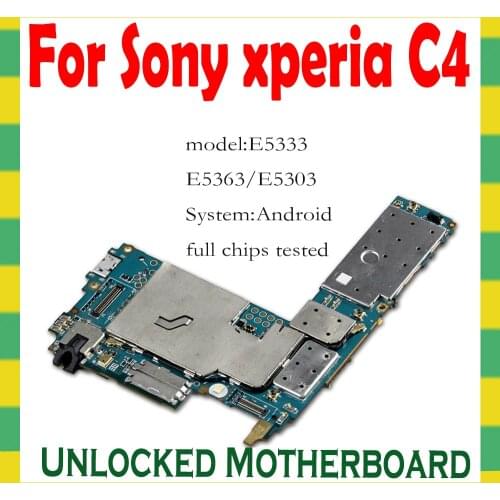 For Sony Xperia C4 E5333 E5363 E5303 Mainboard 100% Unlocked Motherboard single/dual SIM support Full Chips Android OS installed