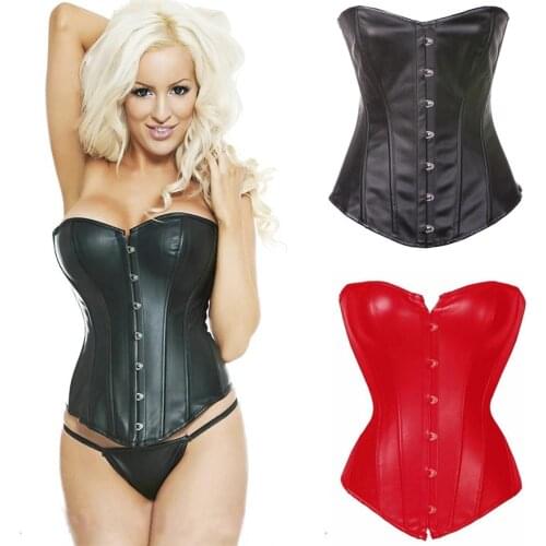 European and American PU Corset Classic Breasted Bodice Push-up Body Shaping Garment Leather Corset Sexy Lingeries