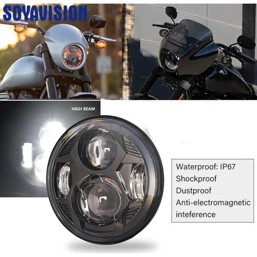 5.75" H4 Headlamp With high low beam Angel Eye For Harley Bike for Sportsters XL XG XR VRSCD Dyna