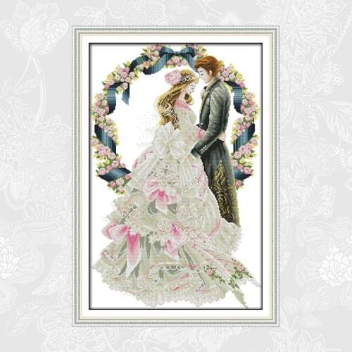 Joy sunday Royal wedding Cross-Stitch Printed Aida Canvas 11CT 14CT Cross stitch kits Handwork Beginner Embroidery Needlework