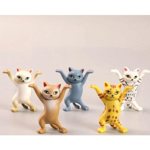 Mini Children Funny Toys Gift Cartoon Cat Dance Figure Doll Ornament Animals Figurines Handmade Decoration Toys Collection Gift