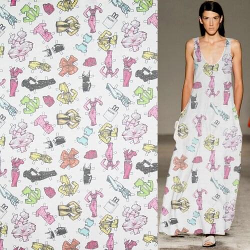 Fashion colorful clothing print silk and linen blended fabric 14momme,SLN162