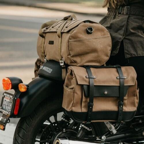 Mens Motorcycle Heavy Duty Waxed Canvas Leather Duffle Bag Rucksack Backpack Vintage Tail bag Shoulder Bag