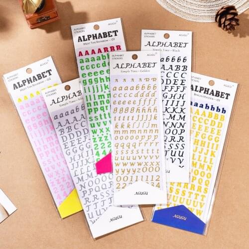 2 Sheets Retro Alphabet series stickers waterproof PVC decoration diy stickers Album Planner Decoration Decorative Sticker