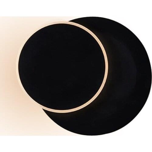 Nordic LED Wall Lamp 360 Degree Rotation Adjustable Bedside Light White and Black Creative Wall Lamp Black Modern Aisle Round