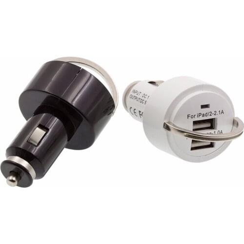 New 3.1A High-grade metal ring-pull Mini Universal Dual USB Car Charger Adapter For all IPhone X 8 7 6 5s 5c /ipod/samsung 50pcs