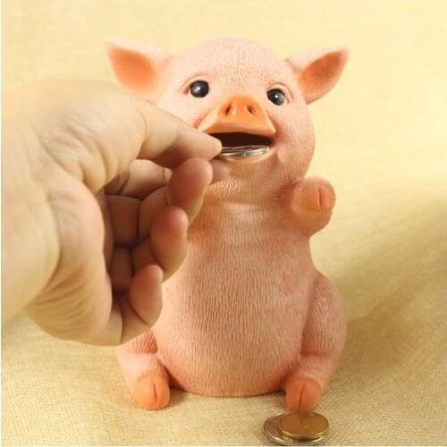 New Cute Piglet Piggy Bank Money Coin Penny Cash Collectible Saving Box Kids Birthday Christmas Gift Home Decorative Ornament
