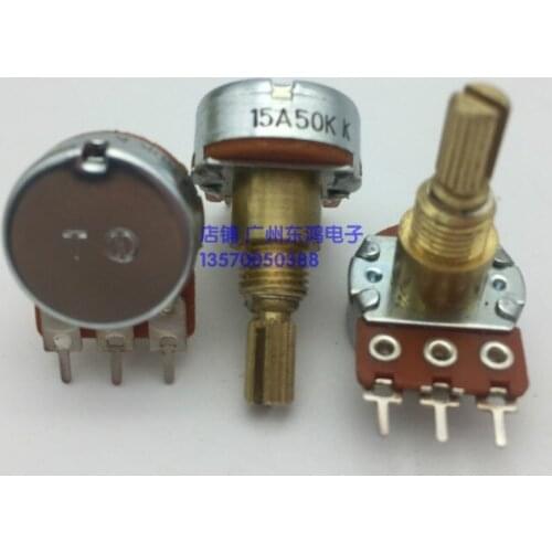 ORIGINAL JAPAN 16 type single electronic piano rotary potentiometer A50K axis 15MM Shaft diameter 5mm thread diameter 7mm switch