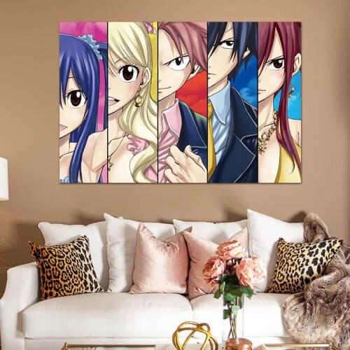 Japanese Anime FAIRY TAIL Posters Wall Art Home Decor Canvas Prints Painting Comics Fairy Tail for Kids Bedroom Decor Dorm