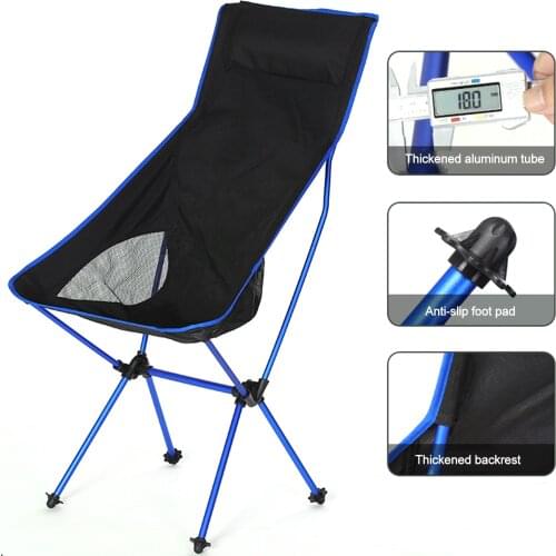 Portable Outdoor Folding Chair Fishing Camping BBQ Folding Chairs Backrest Seat Garden Home Furniture
