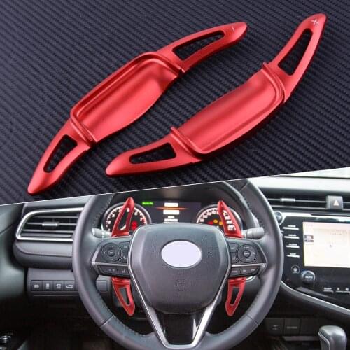 Car Steering Wheel Shift Paddle Shifter Extension Fits For TOYOTA CAMRY 2018 2019 Interior Accessorie Moulding Sticker Cover Red