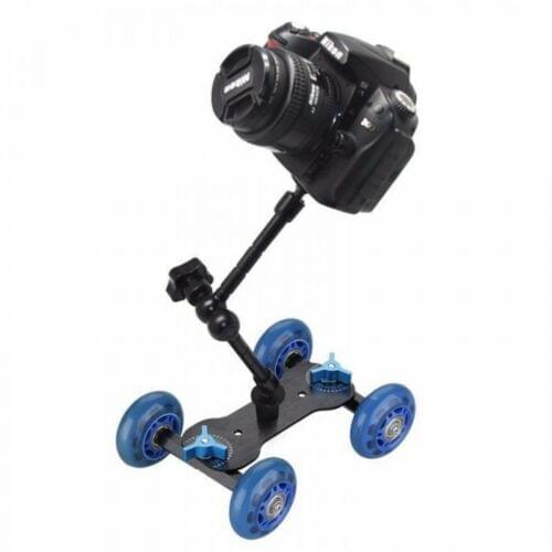 Rolling Track Slider Dolly Car Skater + 11'' Magic Arm For DSLR Camera Rig