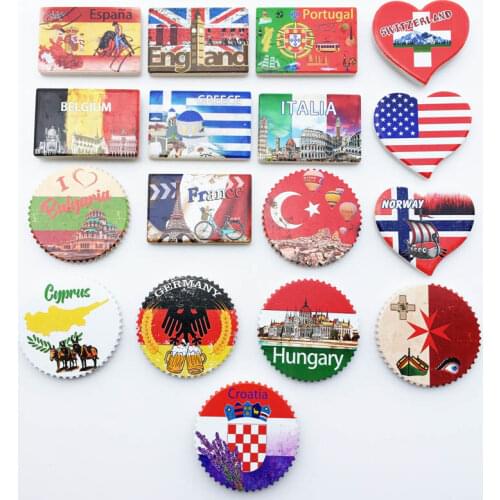 National flags landmarks Fridge Magnets Tourist Souvenirs Crafts gifts Refrigerator Magnets