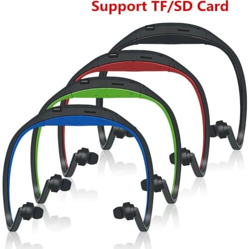 Sport Wireless Neckband Headphone Bluetooth Earphone Handsfree True Wireless Earbuds Running Headset Support TF SD Card With Mic
