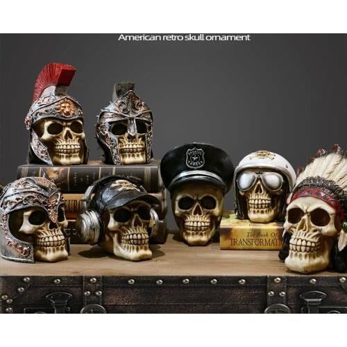 Resin Craft Statues For Decoration Skull Crow Skull Fashion Home Decor Creative Statue Personalized Ornaments