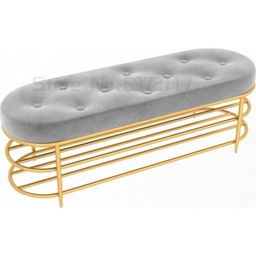 Customized Luxury shoe stool with 2 tiers shoe rack shelf sofa seat cushion entrance door shoe cabinet shoe bench storage stool