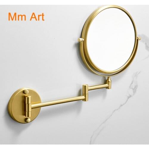 Punch-Free Telescopic Mirror Bathroom Mirror Folding Toilet Beauty Mirror Wall-Hanging Mirror Brushed Gold Toilet Hotel