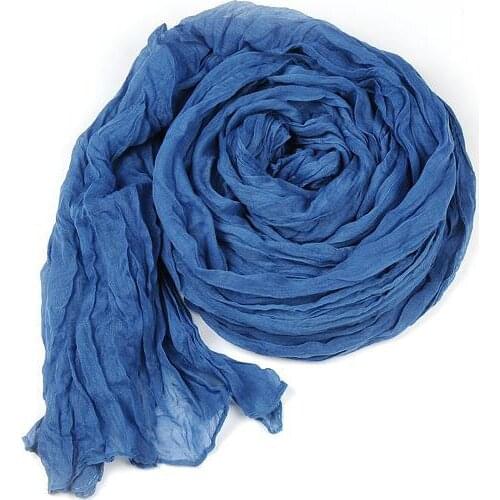 Ultra Soft Light Summer Fashion Scarf for Women 2021 Hot Solid Color Classic Vintage Long Shawl Beach Holiday Girls Scarf Blue