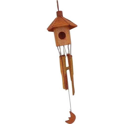 Wind Chime Outdoor, Bamboo Wooden Birdhouse Wind Chimes for Ourdoor & Indoor, Garden, , Patio and Home Décor