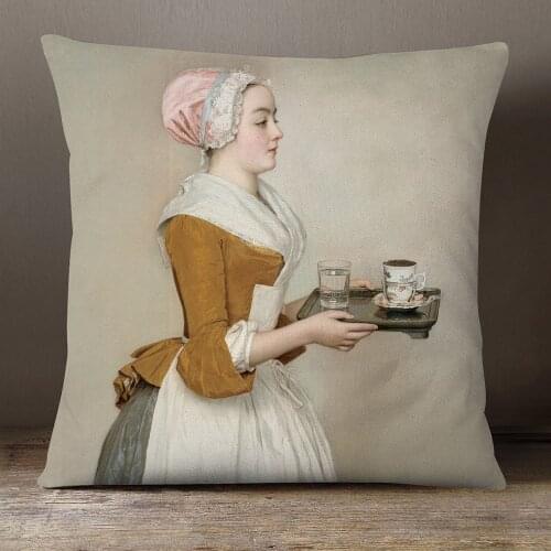 World Famous European Royal Elegant Lady Portrait Oil Painting Cushion Cover Pillow Case 45X45cmNeoclassic Decoration